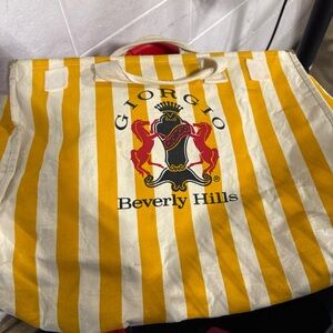 Giorgio Beverly Hills Yellow and White Tote Bag